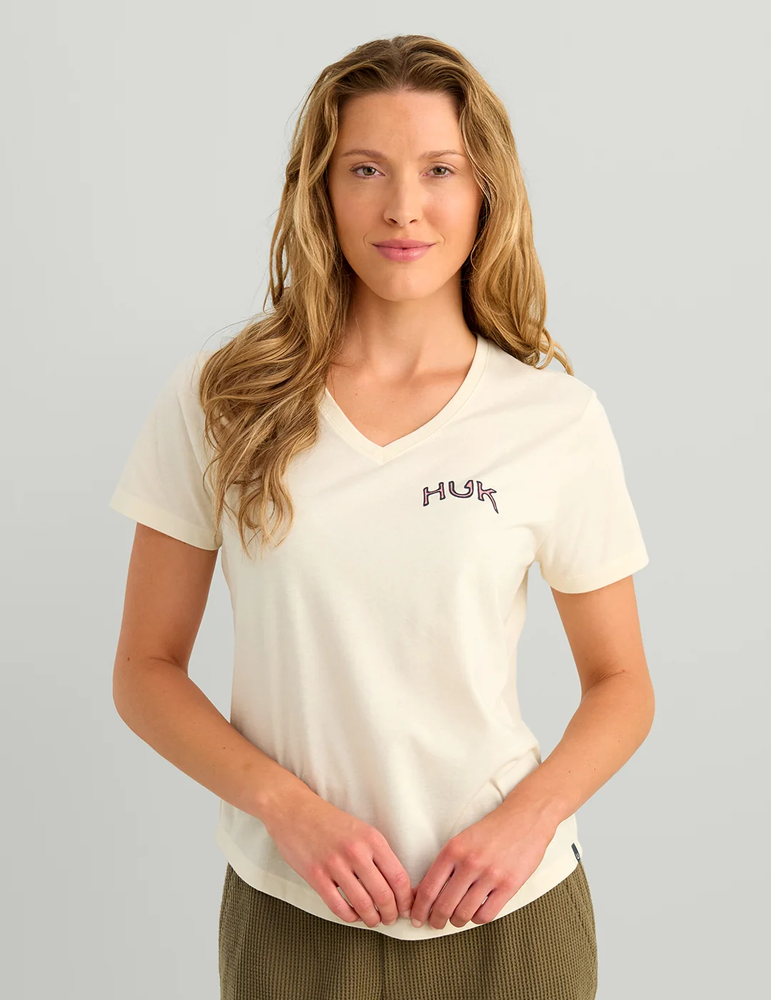 Womens V-neck Beach Walk Graphic Tee - Image 2