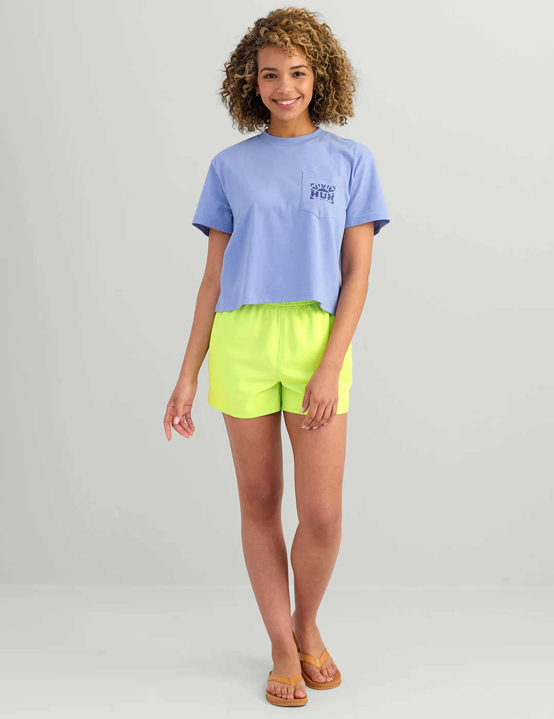 Womens Sunrise Crop Pocket Tee - Image 3