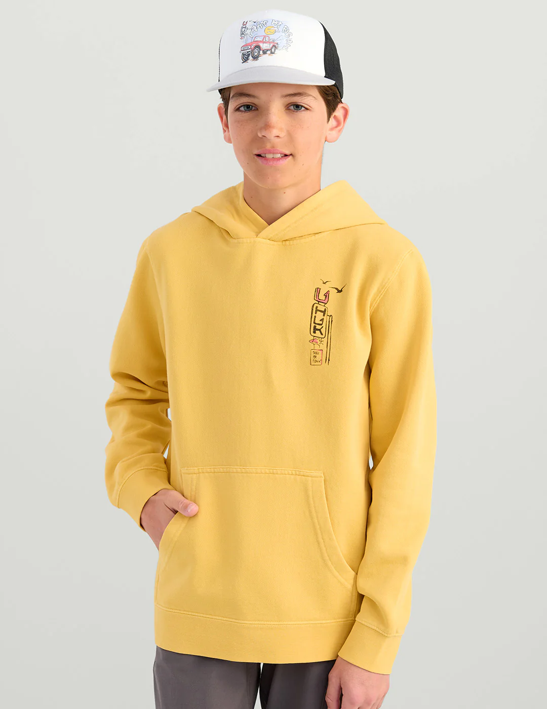 Kids Huk Truck Cotton Hoodie - Image 2