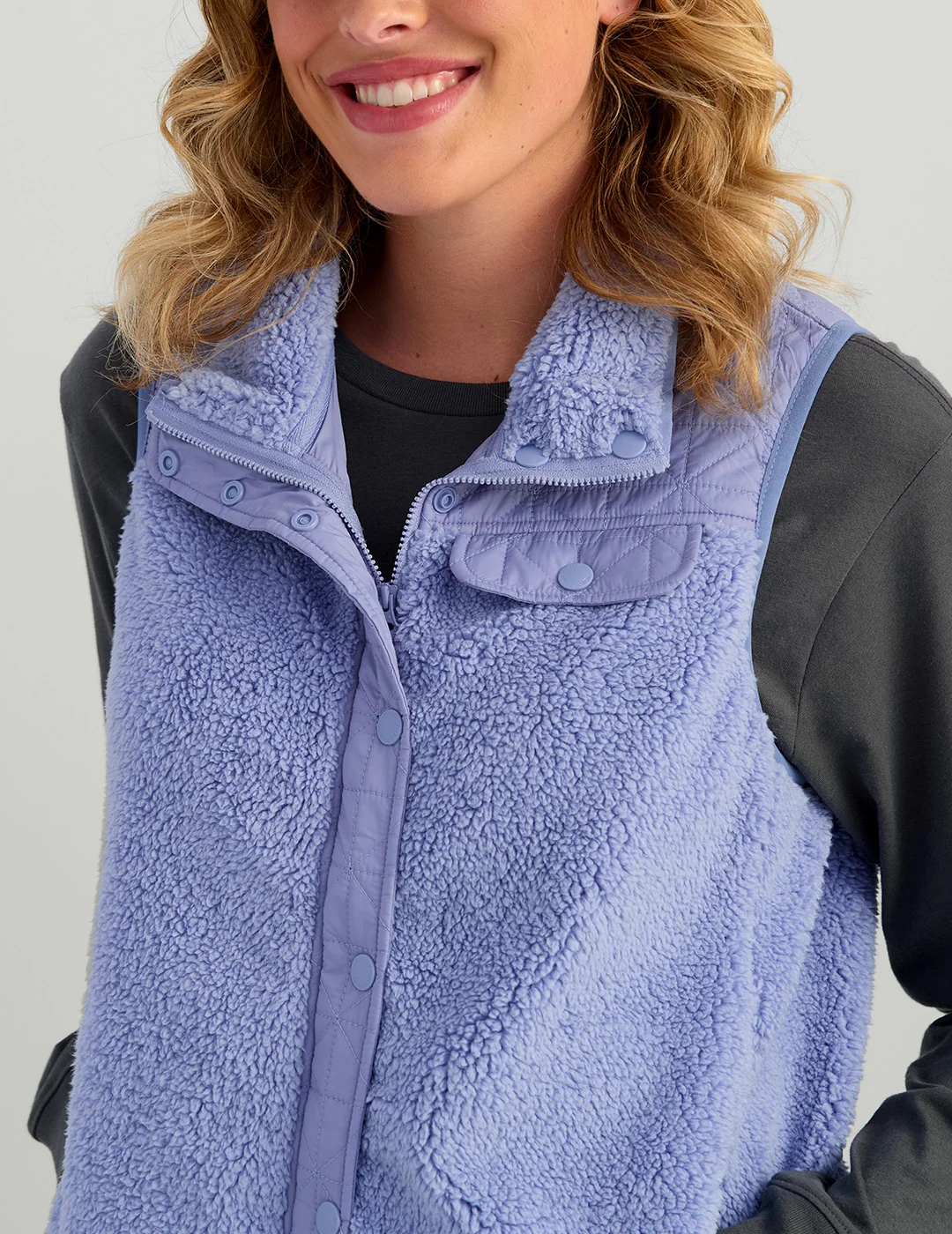 Womens Plush Fleece Vest - Image 4